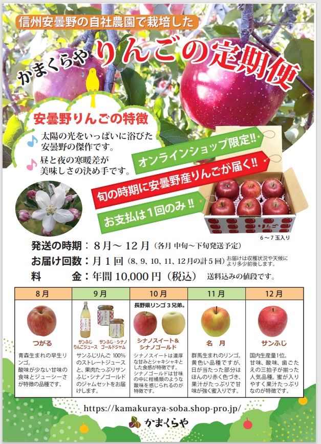 りんごの定期便始めます！